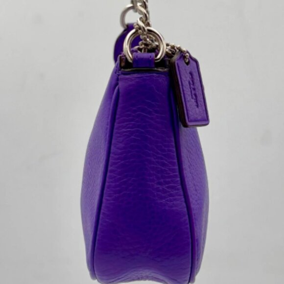 Coach Nolita | Purple Leather Mini Shoulder Bag | Chain Strap Wristlet | F53340 - Picture 2 of 16